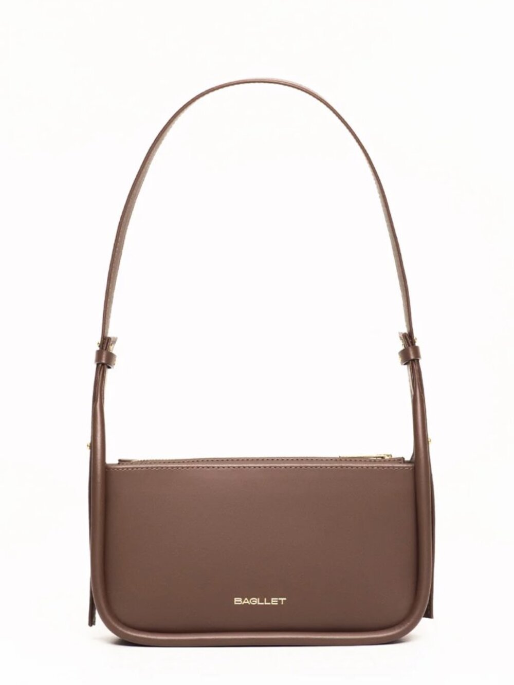 BAGLLET BG136 Chestnut Italian Leather Baguette Crossbody Bag
